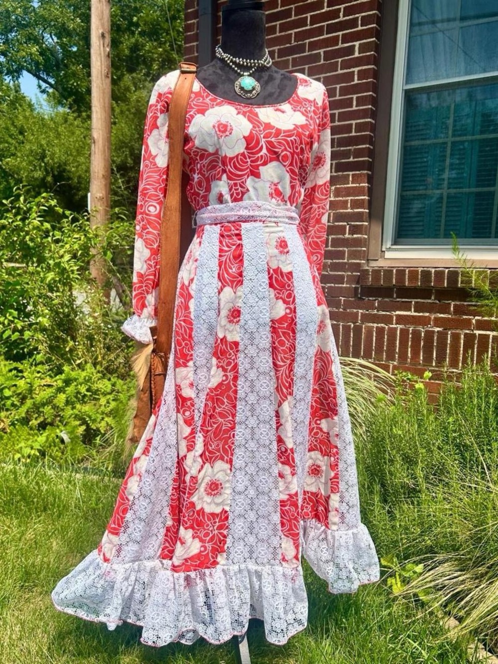 Vintage Whimsical 70’s Prairie Maxi Dress